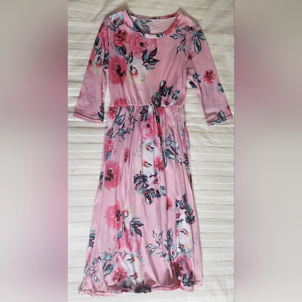 Girls Size 10 Pink Floral Dress
